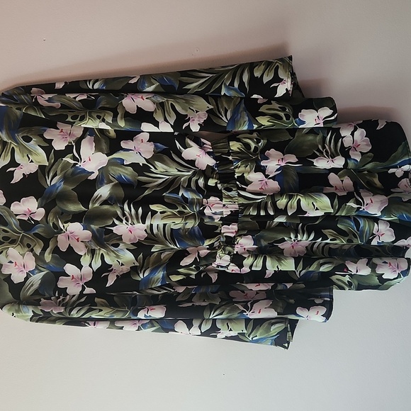 NWT Show Me Your Mumu Charleston Black Tropical Tie Front Long Sleeve Romper, XS - Picture 8 of 11